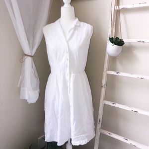Tommy Hilfiger White Sleeveless Collared Dress